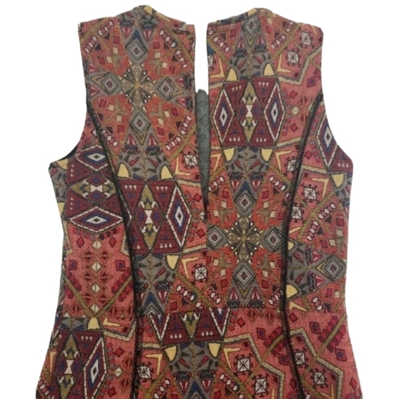 Zara Trafaluc Fall Winter Collection ~Size M~Red/Blue Geometric Print Dress. - Picture 7 of 12